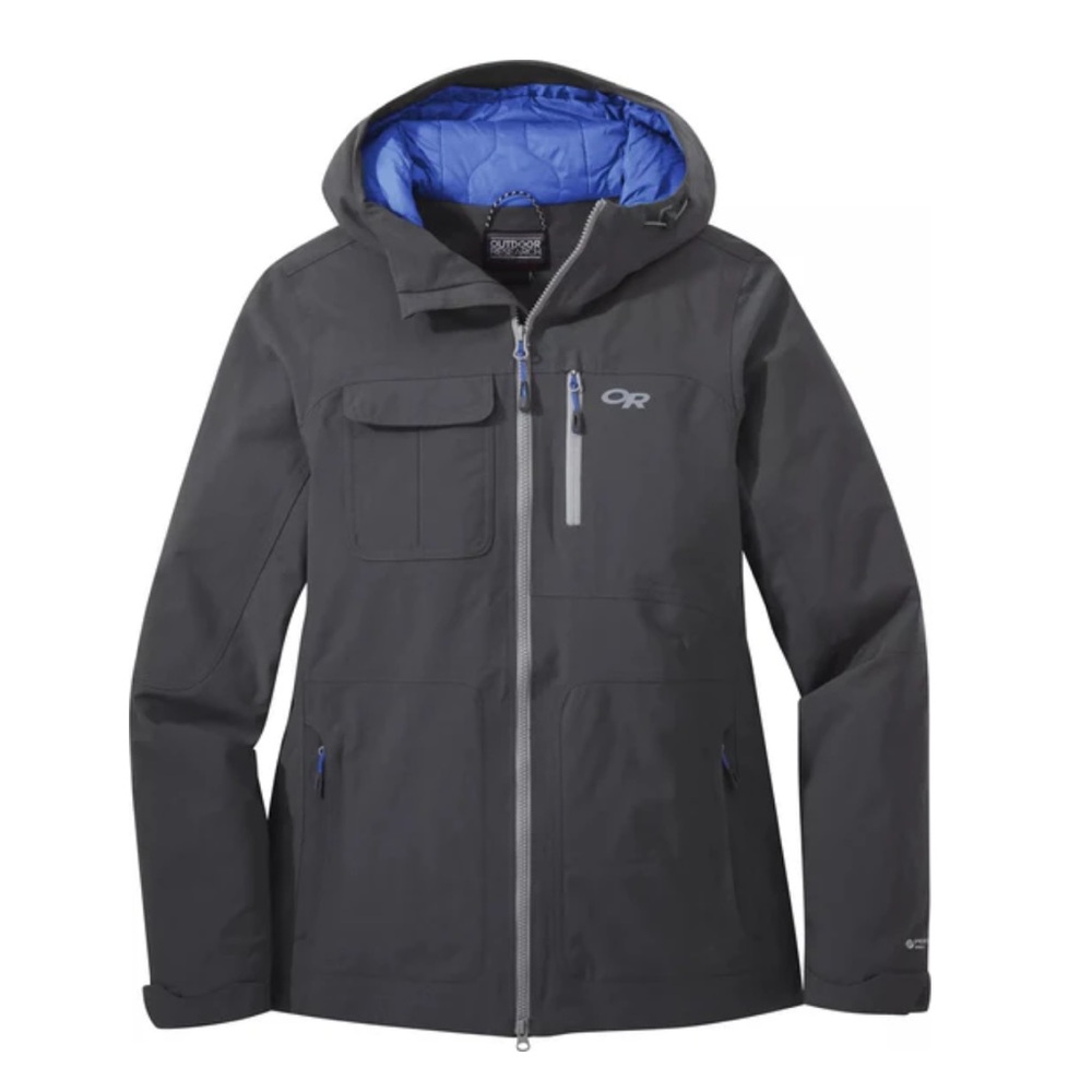 Outdoor Research Blackpowder II Jacket Gray Pertex Insulated Snow Waterproof XS